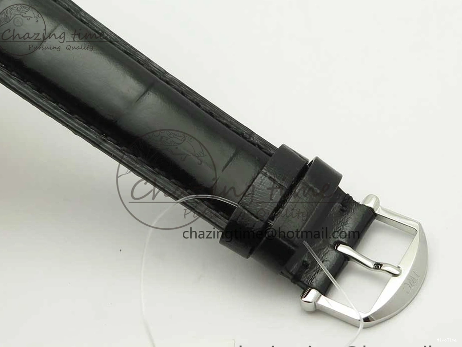 MIROTIME 0102 Portofino Automatic SS FKF 1:1 Best Edition White Dial SS Markers on Black Leather Strap A QuickDry 7138